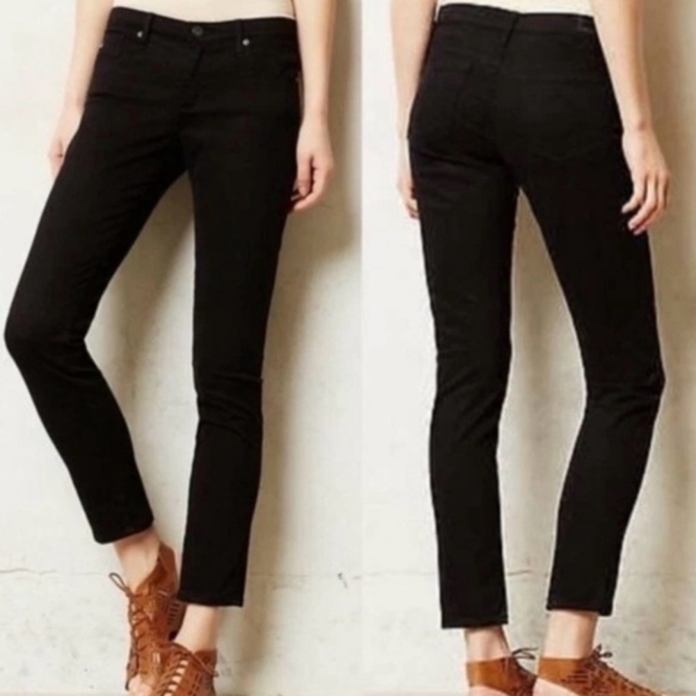 Adriano Goldschmied The Stevie Slim Straight Ankle Jeans Black Size 32R